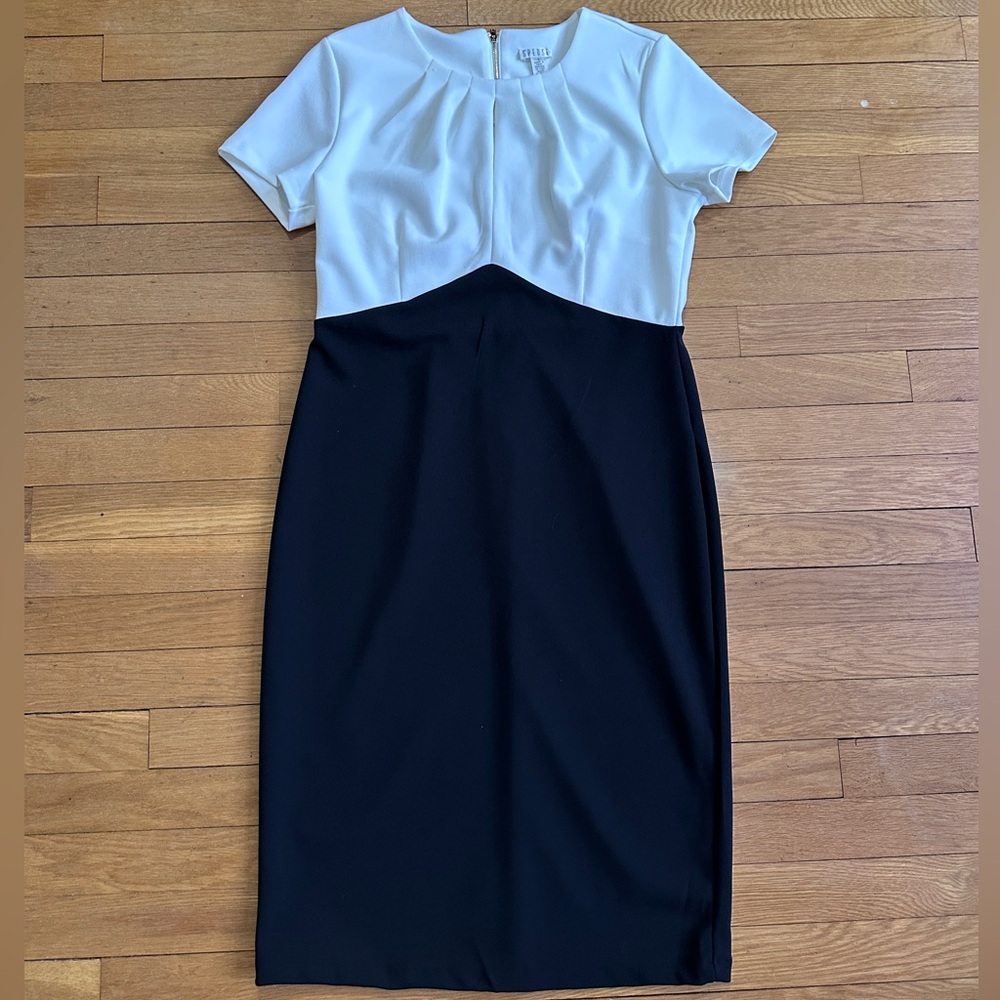 Spense Black and White Midi Dress